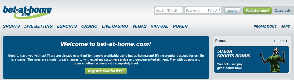 bet at home casino
