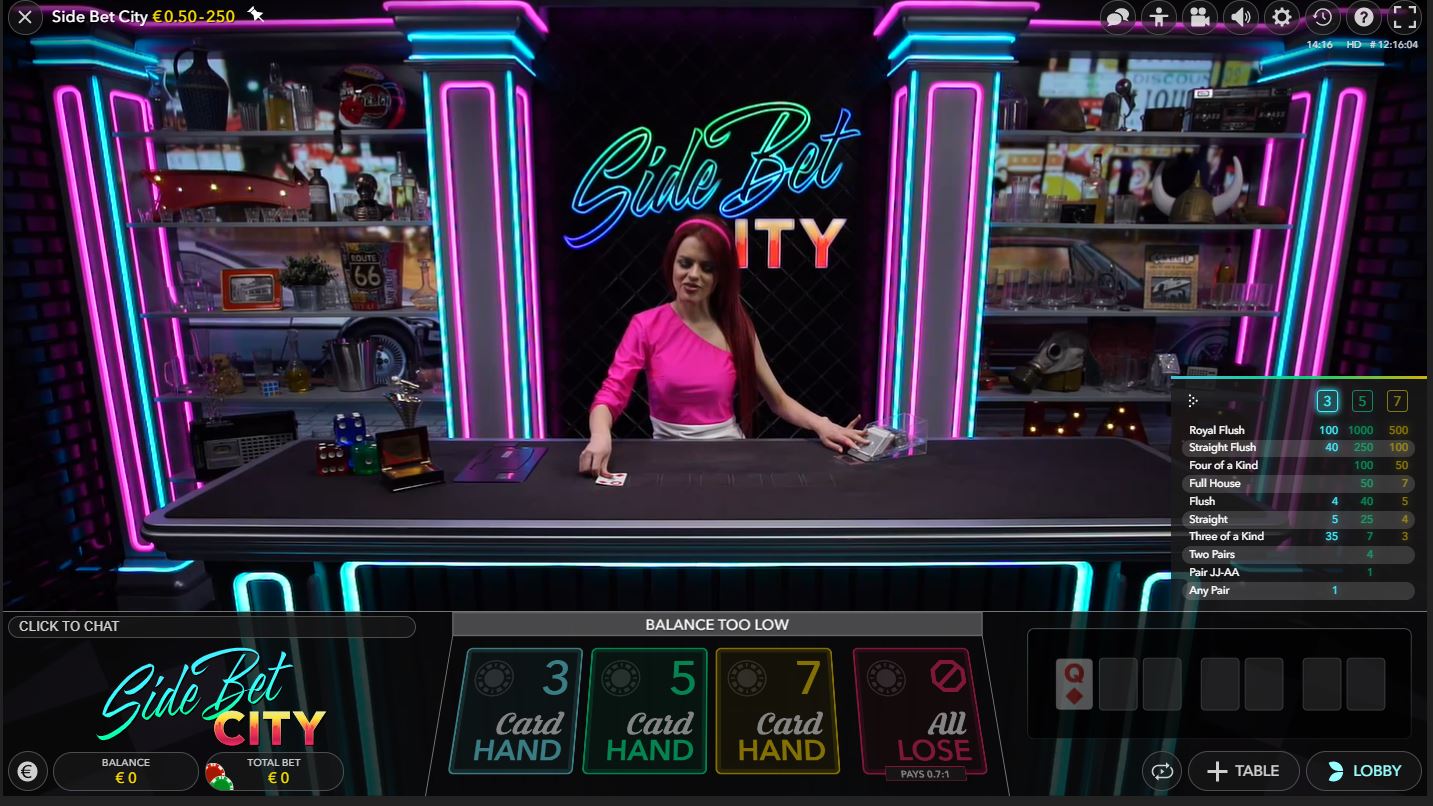 Side Bet City Live Casino